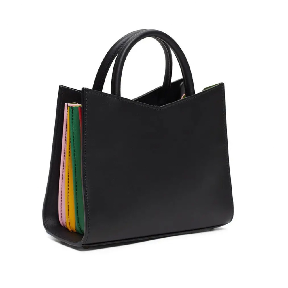 Sara Battaglia Black Rainbow Plisse Toy Tote
